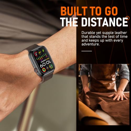 Image of Genuine Leather Watch Band Men Compatible with Apple Watch