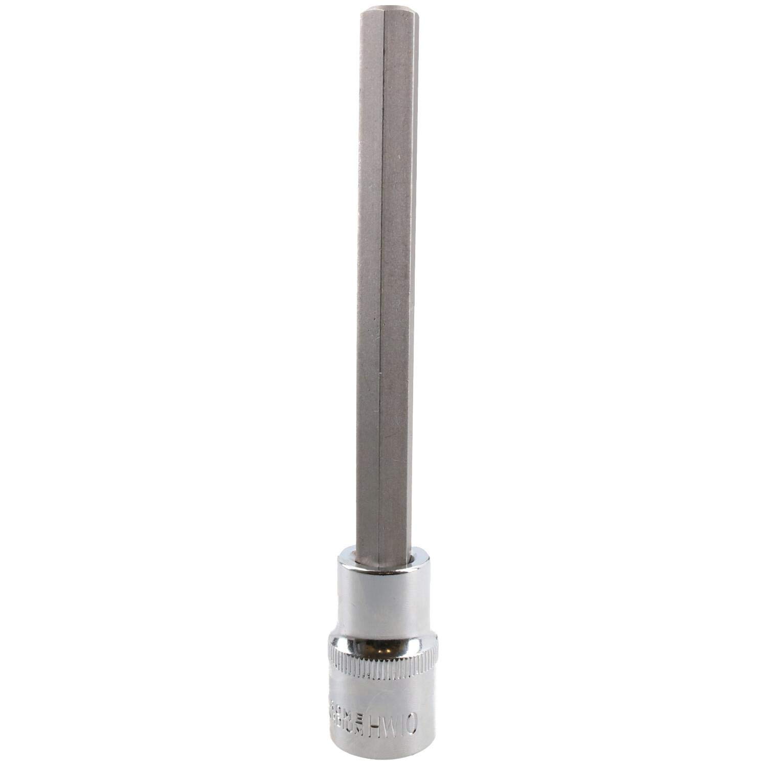 10mm Hex Allen Key Long Bit Internal Socket Metric 1/2" Drive 140mm Length Cr-V