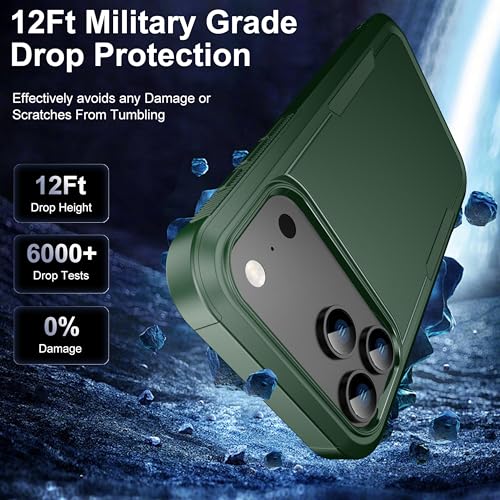 RonShieh for iPhone 17 Pro Max Case [Shockproof] [Dropproof] [Heavy Duty Protection] [Pocket-Friendly] Slim & Tough Non-Slip Protective Phone Cover for iPhone 17 promax 6.9inch, Teal Green - image 5