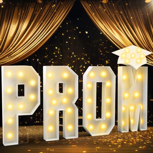 Colingmill Graduation Decorations 2026 2.4 ft Prom Marquee Letter Sign Large Prom Letters with Light Graduation Decorations Class of 2026 Congrats Party Supplies for Preschool High School(Warm White)