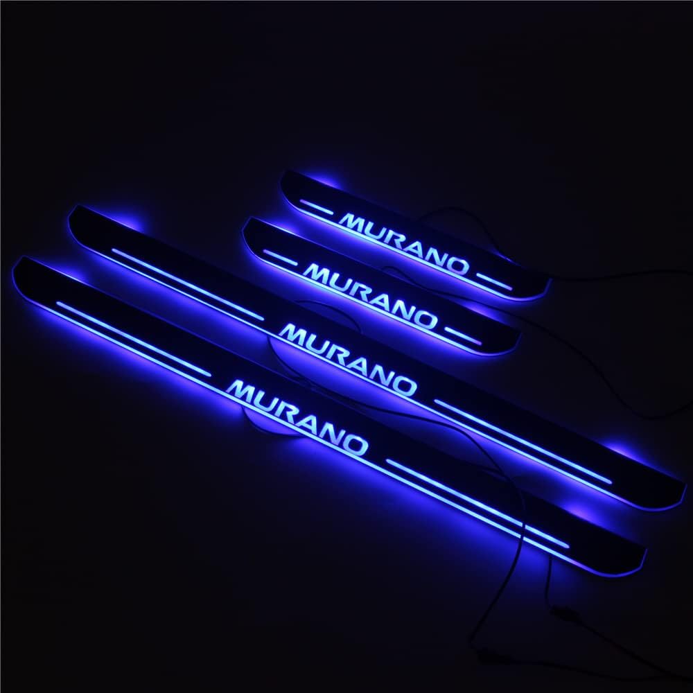 OLIKE for Nissan Murano 2015-2021 Car Led Moving Door Sill Scuff Plate Entry Guard Protector Trim