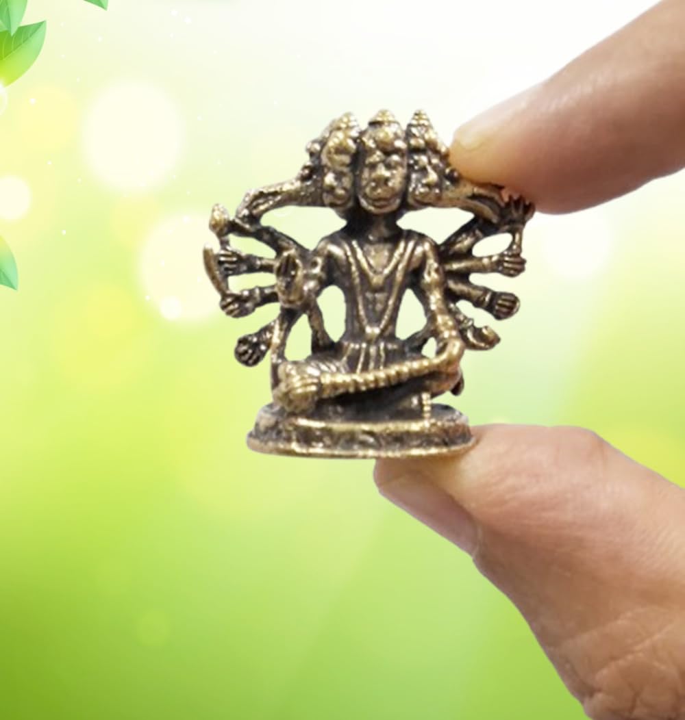 Statuette Panchmukhi Hanuman laiton finitions nettes sans défaut vitrine