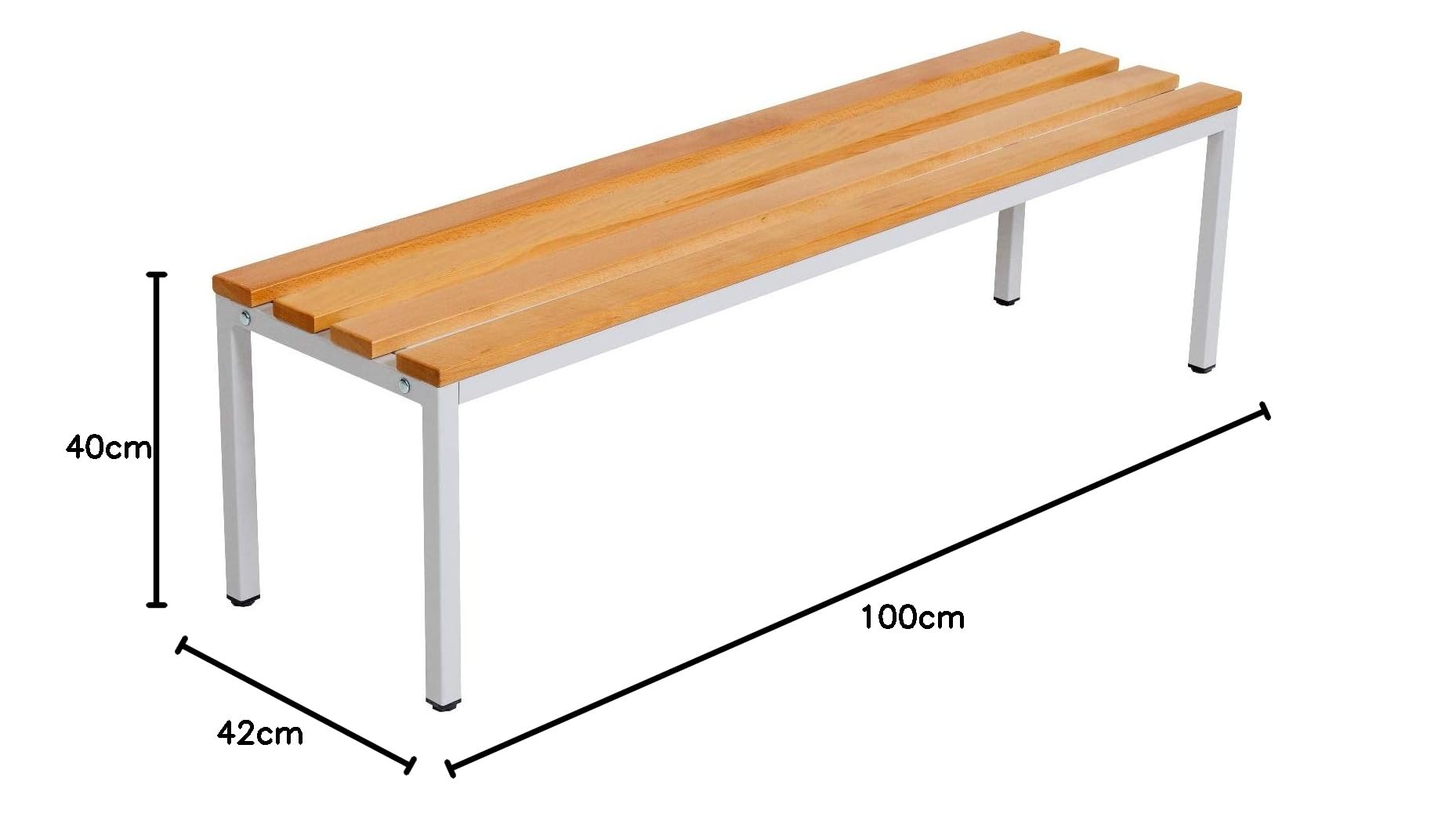 furni24 Banc de vestiaire 100 x 42 x 40 cm pour vestiaire, Banc de Sport en Bois véritable