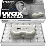 Peace&Quiet PQ Wax Ear Plugs for Sleeping - 30 Silicone Wax Earplugs for Sleeping and Swimming, Gel Ear Plugs for Noise Cancelling, Sound Blocking Level of 32 Db (30 Pillows), Color: White