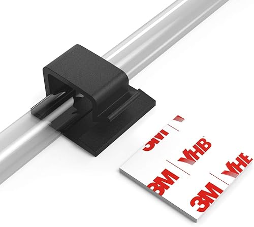 XIAOXI - Clips para cables con fuerte autoadhesivo, en forma de R para gestión de cables, soporte de cables para TV y PC, organizador y cables, 40