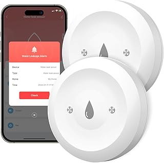 Smarter Wasserleck-Sensor Smart Wassermelder Zigbee Gateway erforderlich, drahtloser Mini-Flutmelder für Alarm & Smart Home Automation für Küche, Bad und Keller
