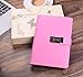 JunShop Lock Diary Combination Locking Journal Locked Notebook Writing Notebook A5 Planner Agenda Personal Notepad Pink