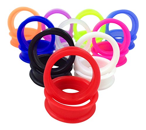Lobal Domination -10 Pair Set - Soft Silicone Ear Tunnels Plugs Gauges Earlets - Up To Size 50Mm! (1&1/2" (38Mm)) #TOP1