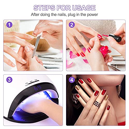 120W(max) Nageltrockner Lampe, UV LED Nagellampe, Nagellampe mit 30/60/90 Timer Einstellungen Professionelle Nail dryer… – Bild 7