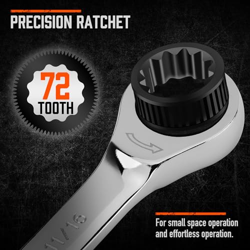 Image of HORUSDY 20-Piece Ratcheting Wrench Set, SAE and Metric, Ratchet Wrench Set, They roll up neatly in an organizer box for storage in