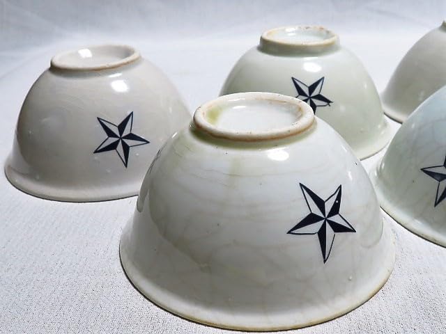統制陶器肥-28・旧日本軍 陸軍 陶器 軍隊食器陸軍／日本軍　碗　陶器　5枚 統制陶器肥-28・旧日本軍 陸軍 陶器 軍隊食器陸軍／日本軍陶器