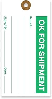 Tags 4 Less Production Quality Control Hang Tags – Equipment Preventative Maintenance Labels, for Easy Record-Keeping for Inventory Status (Ok for Shipment, Pack of 100)