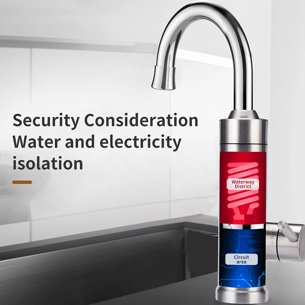 Grifo Calentador De Agua Grifo calentador de agua calentadores sin tanque cocina grifo de agua caliente baño calefacción eléctrica 220v carcasa de acero inoxidable Grifo Electrico Calentador De Agua (