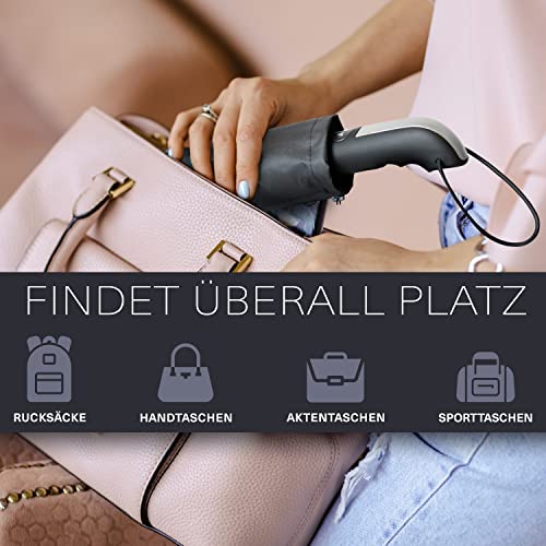 WALKINGLINE Regenschirm Sturmfest bis 140 km/h Inkl. Tasche - Taschenschirm mit Auf-Zu-Automatik, klein, leicht & kompakt, windsicher, stabil Regenschirm klein Umbrella Schirm