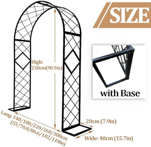 Metal Garden Arbor Arch for Climbing Plants - 7.5ft Steel Trellis in White/Black/Green/Brown - Outdoor Wedding Ceremony Party Decor - Durable Garden Feature