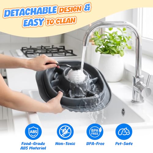 2-in-1 PandaTOP Slow Feeder Dog Bowl w/ Rolling Lick Ball 8.49 + Free Shipping w/ Prime or on 35+ + 50% Off Code E9GZMBS1 - image 6