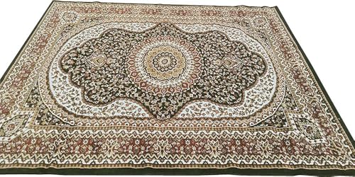 Image of Thick n Soft Acrylic Carpets for Home Living Room Bedroom with 12 MM Pile Height Thickness 4 Feet x 6 Feet Green Colour