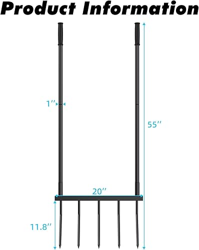Miniatura 2 de Broadfork - Herramienta de jardín resistente, tenedor de 5 dientes anchos para jardinería, tenedor de jardín en forma de U para aflojar el suelo,