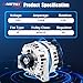 A-NAFTULY Alternator Fits for Chevy Equinox, Impala, Impala Limited, Cadillac SRX, GMC Terrain, Buick LaCrosse 2010 2011 2012 2013 2014 2015 2016, High Output Alternator Replacement 11932, 150A, 12V