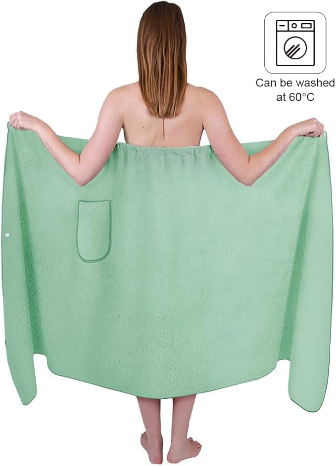 Aomig Towel Wrap Robe for Women Quick Dry Microfibre Womens Body Wrap Towel, Bathrobe Wrap Adjustable Closure - Image 4