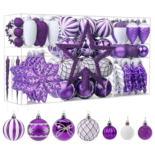 SHareconn 106PCS Christmas Balls Ornaments Set