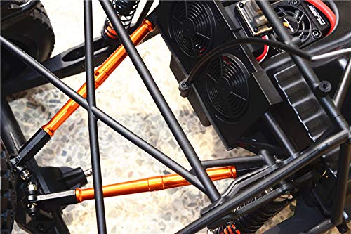 GPM LOSI-1/10 Baja Rey Desert Truck LOS03008 Aluminum Adjustable Rear Upper Chassis Link TIE RODS-10PC Set (Orange)