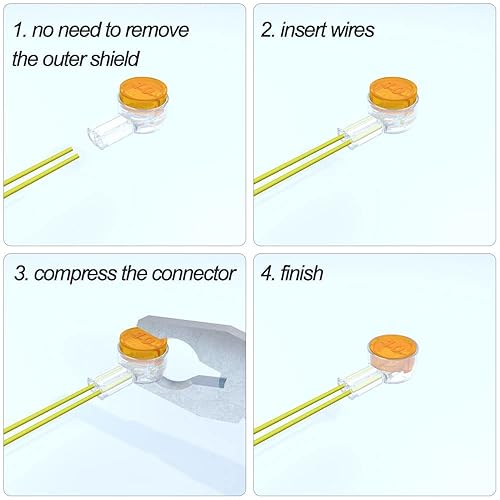 Miniatura 5 de UR 100 piezas de conector de empalme de alambre, utilizado como conector resistente a la corrosión y a prueba de humedad para conexión de cable de