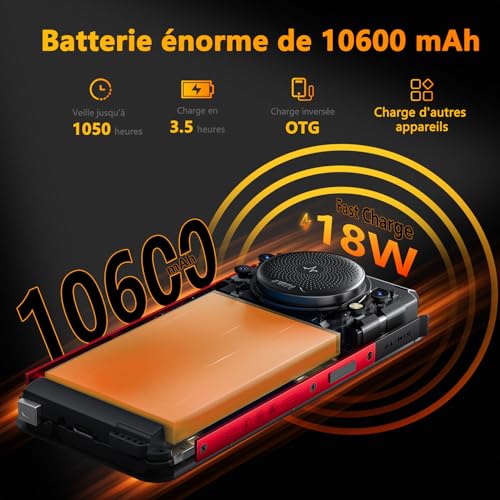 Image of FOSSIBOT F101P Rugged Call Phone Unlocked,Waterproof Smartphone,7+64GB+1TB Storage,4G Dual SIM OTG Octa-core 18W10600mAh 123dB Loud Volume Phone 5.45 inch 24MP+8MP Camera,2026 Red