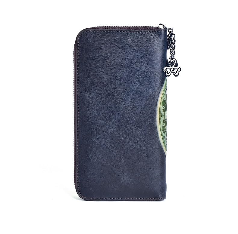 Women's Wallet Wallet Long Embossed Vintage Ethnic Clutch Bag Layer Cowhide Change Card Bag3