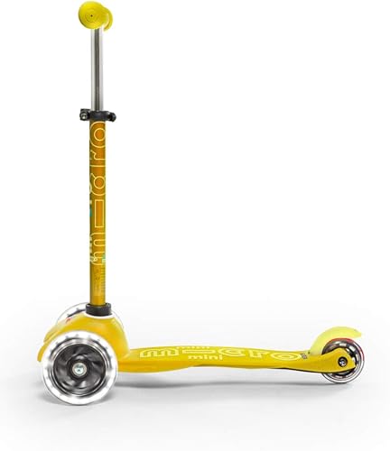 Miniatura 3 de Micro Kickboard Mini Deluxe LED Three-Wheeled Lean-to-Steer Swiss-Designed Micro Scooter Amarillo