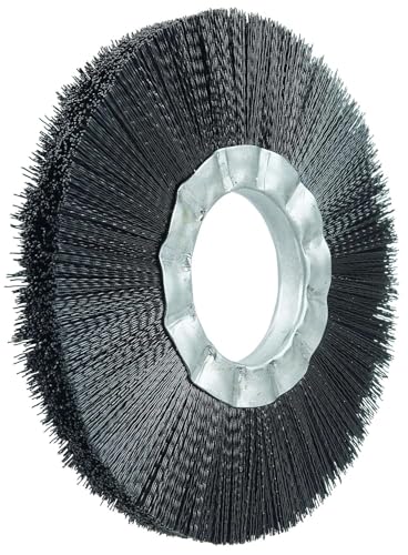 Image of Weiler 20490 6 inch Nylon Wheel Brush, .016 inch Crimped Black Fill, 2 inch Arbor Hole, Made in The USA (Pack of 2)