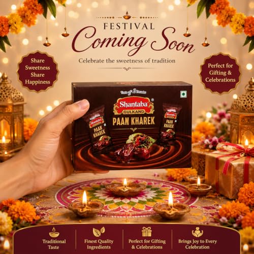 Image of SHANTABA MUKHWAS Pan Kharek 40 Pcs | Dry Dates Filled with Gulkand, Saunf & Tutti Frutti | Sweet Paan Flavour Mouth Freshener | Traditional Digestive Mukhwas
