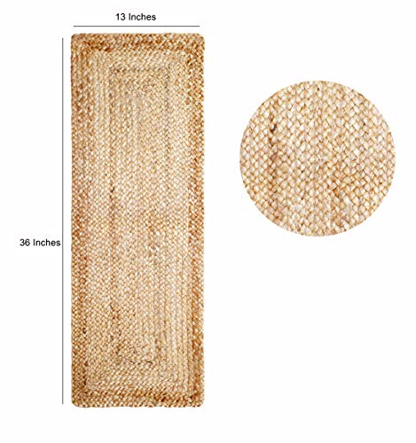 Cotton Craft Jute Braided Table Runner - Harvest Autumn Fall Thanksgiving Holiday Christmas Festive Party Rustic Farmhouse Dining Table Kitchen Tabletop Burlap Tablerunner - 13 X 36 Inch - Natural #TOP2