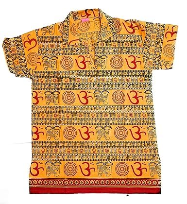 Image of Cotton Om Printed Casual Loose Fit T-Shirt for Kids & Boys Years