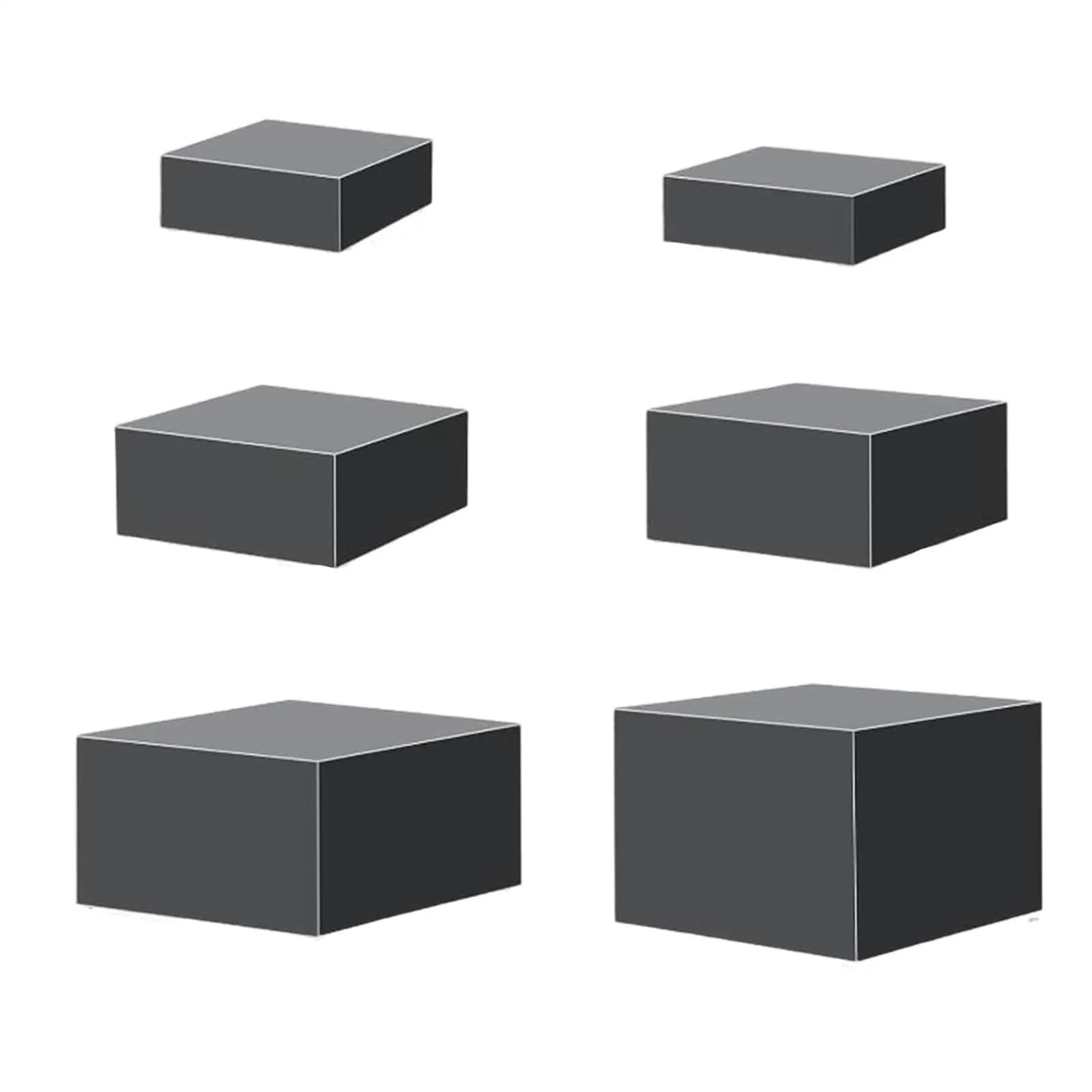 Soporte para bufé 6 piezas de elevadores caja exhibición cubo for mesa buffet, soporte , elevador alimentos for , joyas, postres, cosméticos, catering(Black)