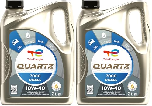 Huile moteur TotalEnergies Quartz 7000 Diesel 10W-40 - Bidons de 2 litres en lot de 2