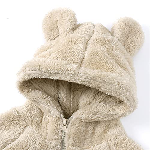 Toddler Girls Full Zip Up Hooded Jacket Coat Winter Bear Ear Long Sleeve Thick Coats 1 to 7 Years for Boys Girls4