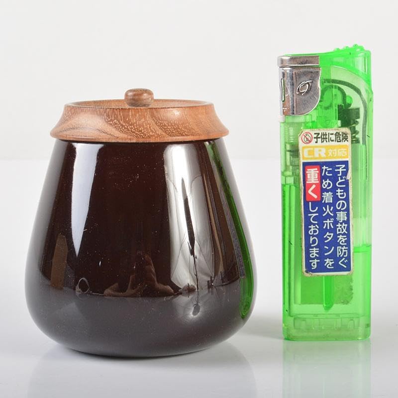 茶道具 山中塗 筑城筑良造 螺鈿装飾 虫絵 茄子茶器 共箱 V R6405