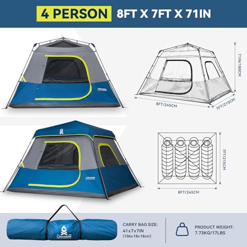 Carpa Instantánea para 4 Personas con Montaje Rápido miniatura 5