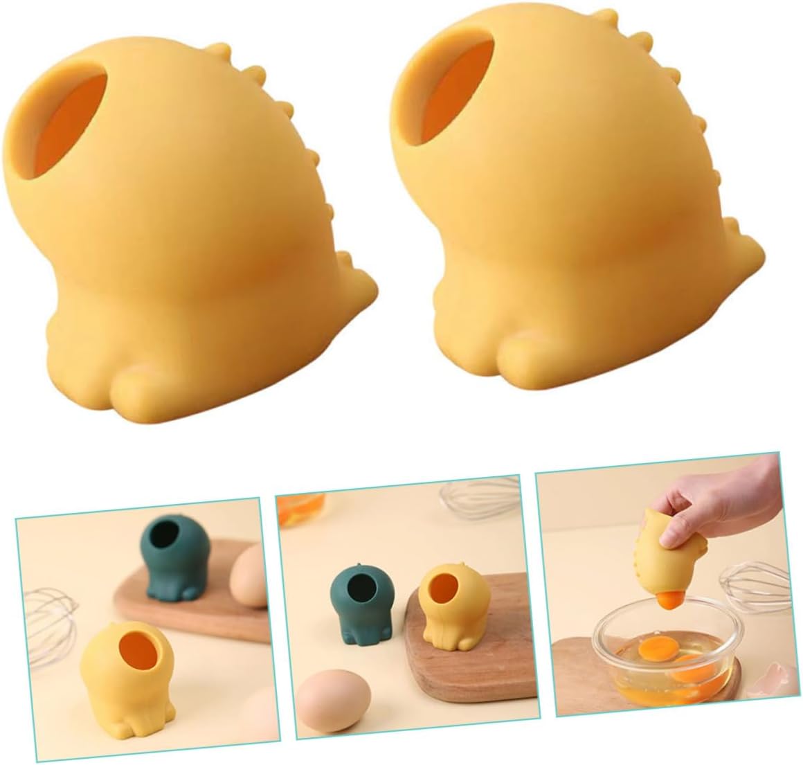 2Pcs Cartoon Silicone Egg Yolk Separator Flexible Egg White Separator Kitchen Tool for Easy Cooking Bright Design and Convenient for Home Use