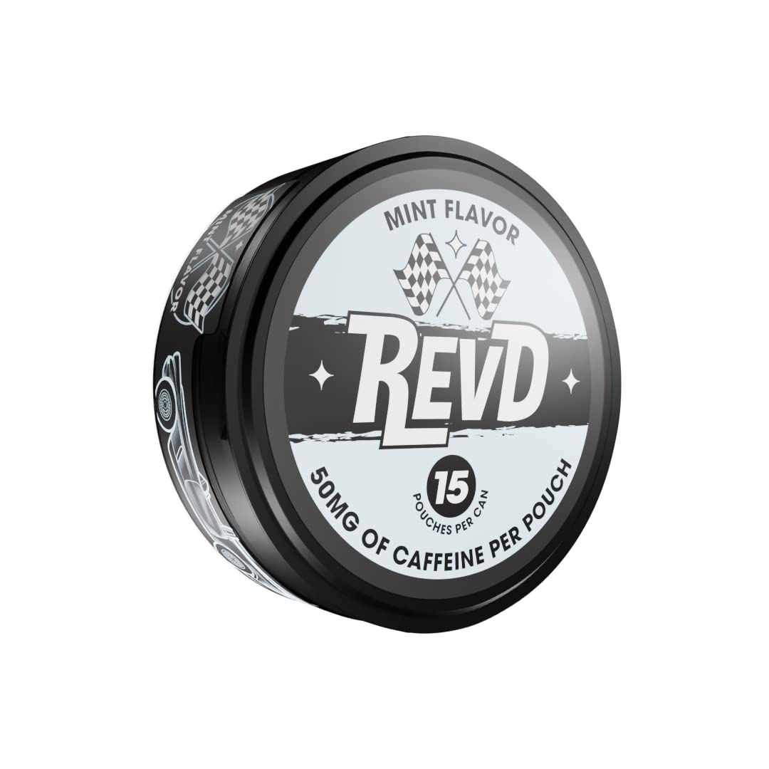 Amazon.com : REVD MINT ENERGY POUCHES | 4 Cans of Mint | Nicotine-Free Dip  Pouches | 750mg of Caffeine Per Can, 15 Pouches Per Can