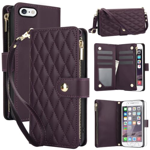Coque iPhone 6 Plus / 7 Plus / 8 Plus étui portefeuille fermeture éclair