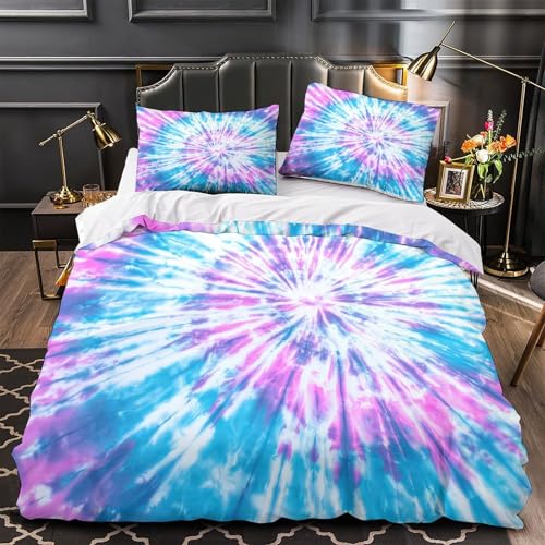 Housse de couette hypoallergénique tie-dye pour le sommeil des ados