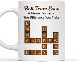 Personalized Best Team Ever Mug Gift For Coworker Colleagues Best Team Ever Boss Gift Office Puzzle Crossword With Names Cup For Work Bestie Appreciation Gifts For Coworkers