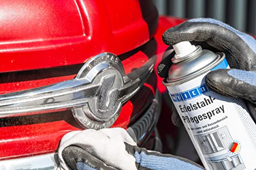 WEICON Edelstahlpflege-Spray 400 ml | Effektiver Edelstahlreiniger von metallischen Oberflächen | antistatisch & matt