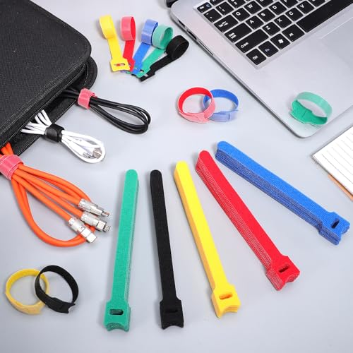 ORFOFE Reusable Cable Ties Cord Organizer 150Mm Wire Management Straps for Charging Cords and Desk Cable Holder, 100 Pieces miniatura 5