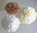 Sorive® 12PCS White Ivory Tan Tissue Paper Pom Poms Pompoms Flower Ball Wedding Birthday Anniversary Party Christmas Home Decoration SRI01859