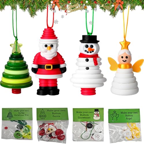 GDGJWL DIY Button Christmas Ornament Craft Kit, Make Your Own Snowman...