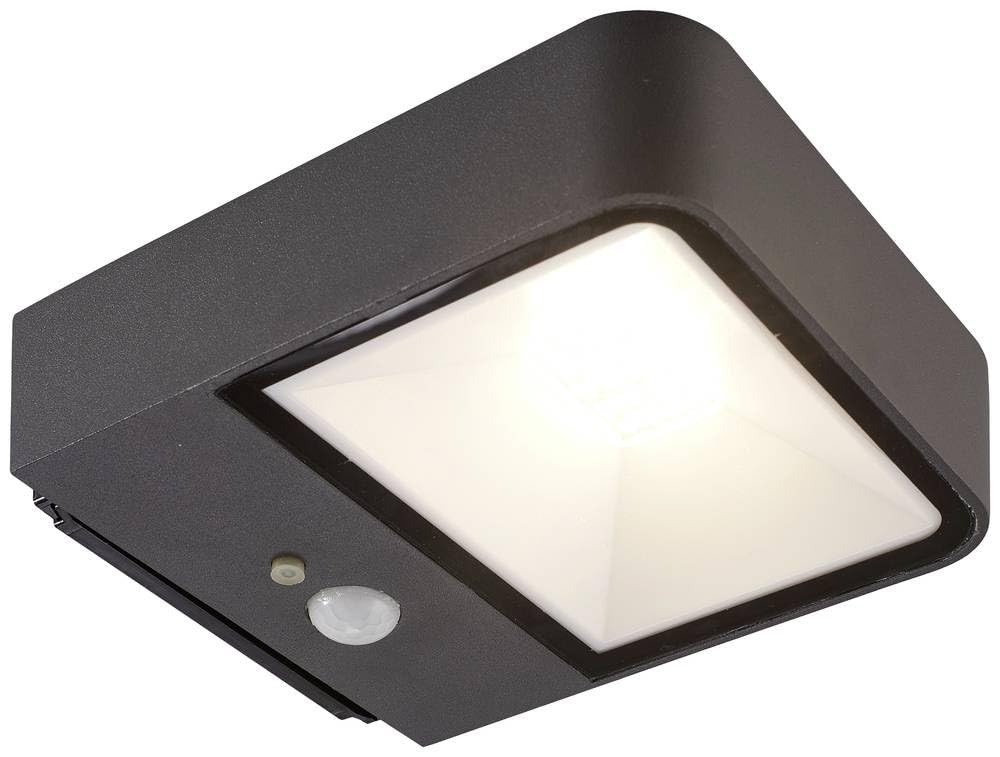 Megatron Wandia MT70019 - Faretto solare da parete con sensore di movimento, LED da 2 W, colore: Nero