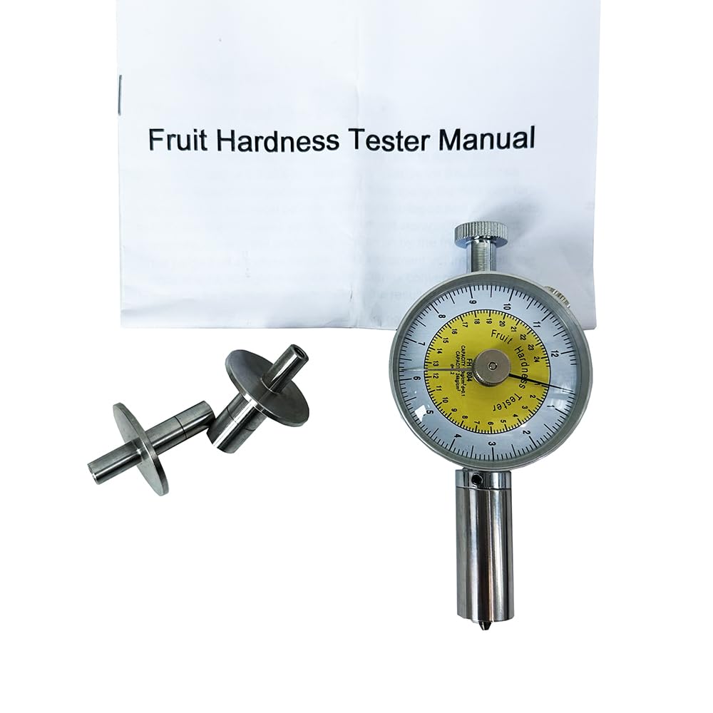 Fruit Hardness Meter Tester Needle Type Fruit Penetrometer Sclerometer with 2 Pressure Head 11mm and 8mm